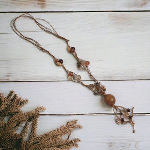 Women Necklace Jewelry 32 to 44 Inch Length Plastic Wood Gem Costume Beach Core